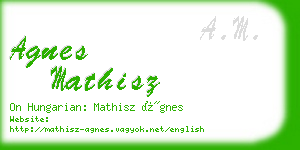 agnes mathisz business card